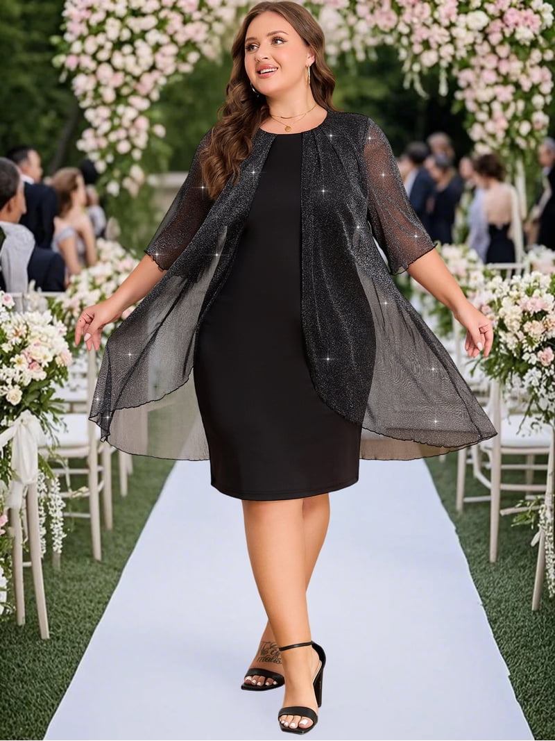 LapaPlus Women Plus Size Evening Gown with Silver Mesh Overlay Cocktail Dress Elegant Fake Two-Piece Design for Weddings Guest, Prom, Formal Galas - Walmart.com LapaPlus Women Plus Size Evening Gown with Silver Mesh Overlay Cocktail Dress Elegant Fake Two-Piece Design for Weddings Guest, Prom, Formal Galas - Walmart.com