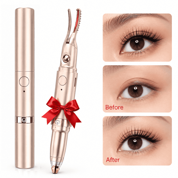 JUUTREN Heated Eyelash Curler & Eyebrow Trimmer 2-in-1, Electric Eyelash Curler with Dual Temperature 60℃/70℃, 20s Fast Heating, USB Rechargeable, Portable for Travel & Home Use