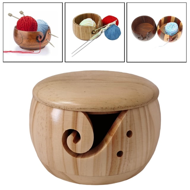 Recipiente de almacenamiento BLESIY 5.9 con orificios Canasta de almacenamiento de madera con tapa