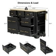 thumbnail image 2 of AENKYO 51.2'' Kitchen Island Cart with Charging Station, Drop Leaf, Hidden Trash Cabinet, 6 Drawers & Removable Wheels, Black, 2 of 12