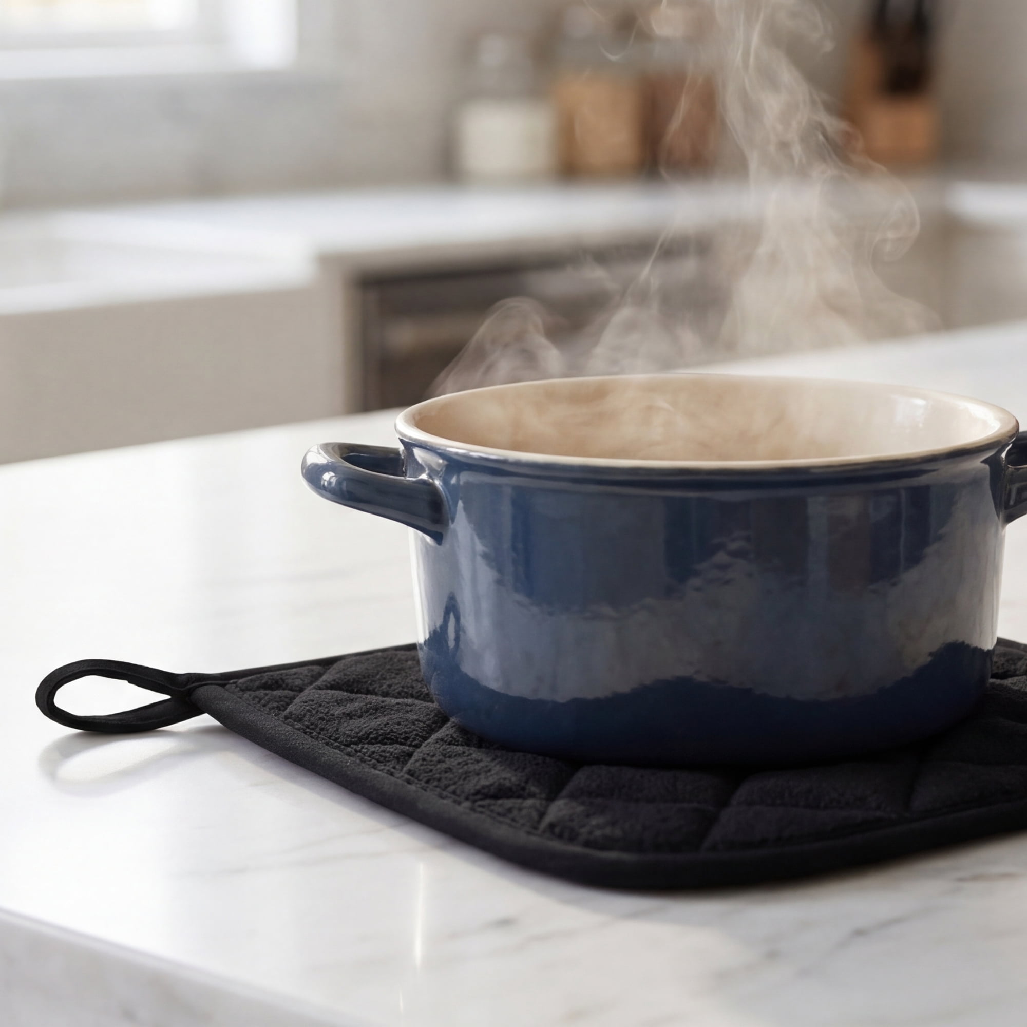 Unique Bargains Pot Holders Heat Resistant Non Slip Hot Pads for Cooking Black 2Pcs
