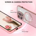 thumbnail image 2 of Case for iPhone 14 Pro 6.1 inch with Gradient Glitter,[Compatible with MagSafe] Luxury Plating Cute Clear Bling Sparke Case for Women Girls,Shockproof TPU Protective Cover-Rose Gold, 2 of 8