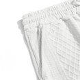 thumbnail image 6 of Havenx Two Piece Outfit for Men Short Sleeve Button Down Shirt and Shorts Set Lapel Collar Drawstring Textured Set Summer Vacation Comfortable Athletic Loose Wear,White L, 6 of 6