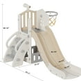 thumbnail image 6 of KORIMEFA Toddler Slide, Kids Slide for Toddlers Age 1-4 with Basketball Hoop and Ball, Ring Toss, Storage Space, Outdoor Slide Playset Toddler Indoor Playground, 6 of 15