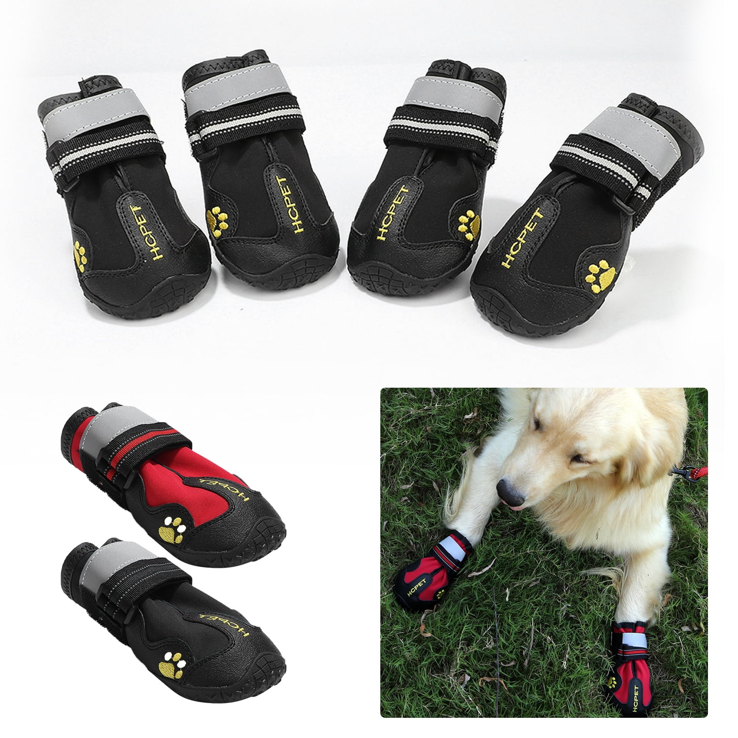 Dog Boots Waterproof Shoes for Dogs with Reflective Rugged AntiSlip Sole 4PCS Walmart Canada