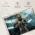 thumbnail image 6 of Elephant Stock American Football Player Wall Art - Horizontal Canvas Wall Art - Mancave Wall Decor - Sports Canvas - Blue And Orange Decor - 36" x 24", 6 of 8