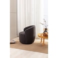 thumbnail image 5 of 360 Degree Swivel Barrel Accent Chairs with Wraparound Backrest, Round Armchairs with Upholstered & Black Metal Base, Teddy Fabric Chair for Living Room, Bedroom & Office, Dark Gray, 5 of 7