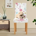 thumbnail image 5 of Chair Cover 4 Pack Removable Dining Chair Protectors Washable Chair Slipcovers Seat for Home Wedding Decor Cute Flamingo Pattern, 5 of 6