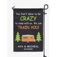 thumbnail image 1 of Printtoo Noir Tu n'As Pas Besoin d'Être Fou pour Camper avec Nous. On Te Forme! Caravanes Drapeaux de Camping Personnalisés pour Campeurs Double Face Drapeau de Camping Extérieur Drapeaux de Jardin, 1 of 4