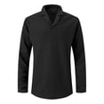thumbnail image 2 of Jalioing Men's Long Sleeve Shirts Dressy Fashion Solid Color Collared Golf Shirts Casual Business Work Tops, 2 of 5