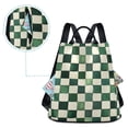 thumbnail image 5 of FORMRS Women's Travel Backpack Purse Anti-Theft Hidden Pockets Casual Shoulder Bag, Green and White Plaid Pattern, 5 of 7