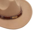 thumbnail image 3 of NOEGOEU Kids Cowboy Hat Boys Girls Western Cowboy Cowgirl Hat Classic Belt Buckle Felt Fedora Hats for 3-8Y (Beige,3-8 Years), 3 of 4