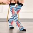 thumbnail image 5 of FORMRS Womens Knee High Socks Casual Long Thick Travel Daily Wear, 1 Pair, Red Sailboats, 5 of 6