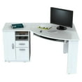 thumbnail image 4 of Inval Modern Corner Desk with 2 Drawers and Cabinet, Washed Oak, 4 of 7
