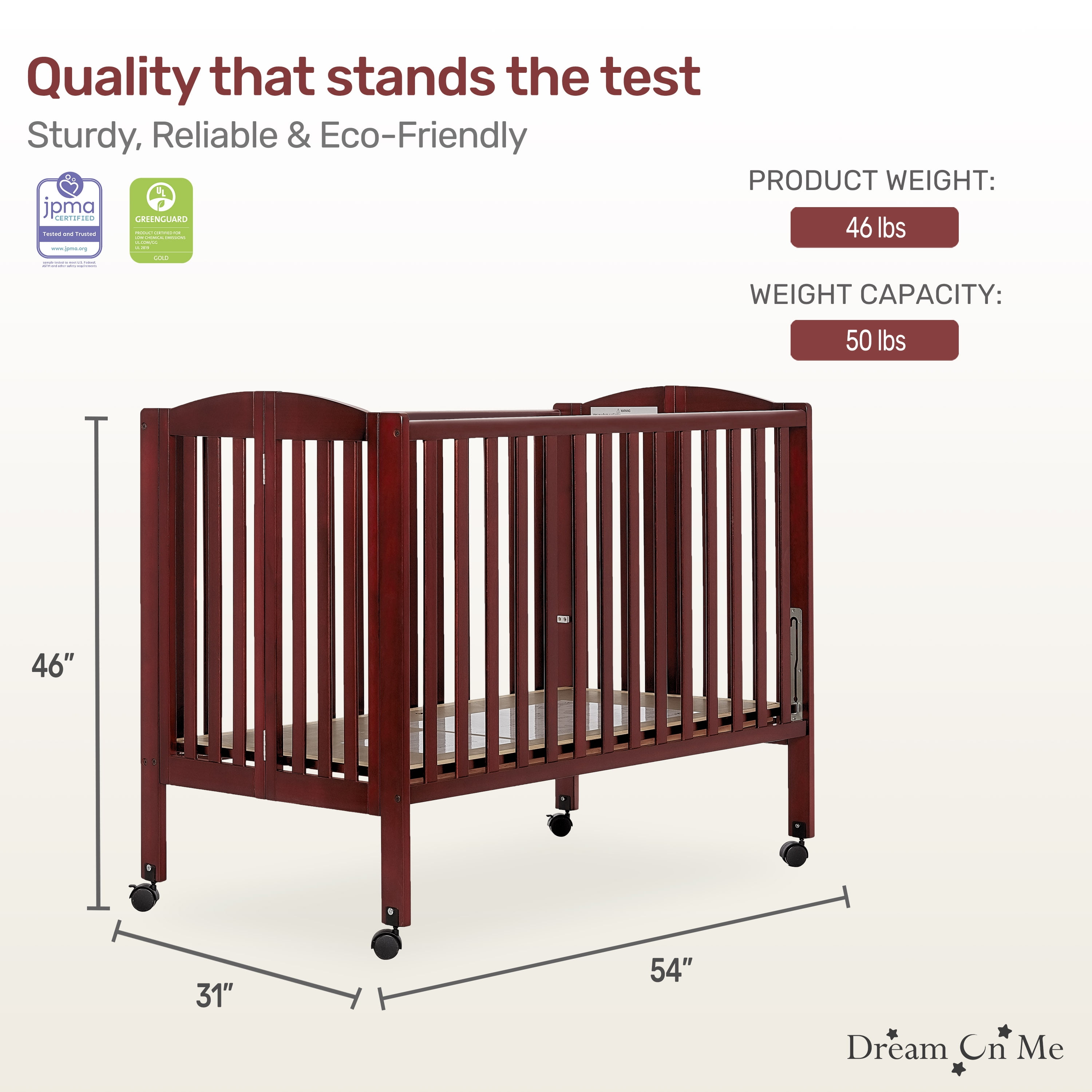 Dream On Me Folding Full-Size Crib, 2-in-1, Australia Ubuy