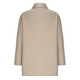 thumbnail image 5 of Fesfesfes Women's Elegant Coat Fall Solid Color Lapel Collar Three Quater Sleeved Tops Comfy Breathable Cardigan for Daily Outdoor Wear(Beige#4,M), 5 of 5
