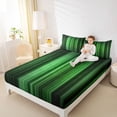 thumbnail image 4 of Homewish Geometric Lines Queen Sheet Sets,Minimalist Stripes Aesthetic Flat Sheet,Green Black Queen Fitted Sheet For Boys Kids,Super Cozy Room Decor,4 Pieces, 4 of 7
