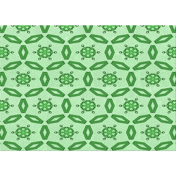 Ahgly Company Indoor Rectangle Patterned Light Green Area Rugs, 2' x 5'