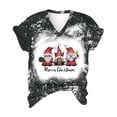 thumbnail image 2 of jsaierl Christmas Shirts for Women Short Sleeve Gnomes Graphic Tops V Neck T Shirt Bleached Cute Tees Blouse Top Christmas Gifts for Women, 2 of 6
