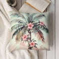 thumbnail image 3 of Palm Tree &amp; Hibiscus Design by Birch&amp;Ink Throw Pillow,  Green, 3 of 5