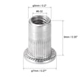 thumbnail image 2 of Unique Bargains 6-32 Écrous Rivets en Alliage d'Aluminium Tête Plate Filetée Écrou Argent 50 Pcs, 2 of 5