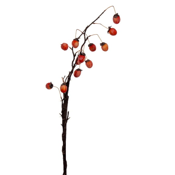 Vickerman 34.5" Orange Artificial Dried Persimmon Spray, 2 per bag.