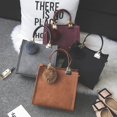thumbnail image 4 of Bolso de mano para mujer, bolso con asa superior, bolso de hombro tipo bandolera con colgante de pompón, 4 of 7