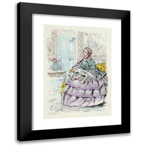Henri Boutet 11x14 Black Modern Framed Museum Art Print Titled - 1953 Nineteenth Century Female Modes (1908)