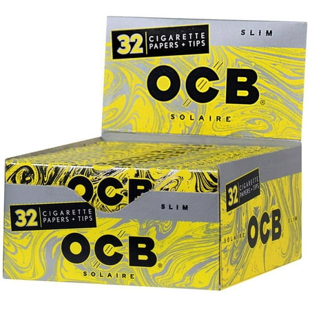 Ocb Rolling Papers - 24pc Display - OCB Solaire Slim Rolling Papers & Tips