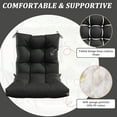 thumbnail image 3 of Snubbull Swing Cushions Set of 2, 42" × 21" × 5" Waterproof Rocking Chair Cushions with Ties for Outdoor Indoor Single Seat Cushions, Black, 3 of 7