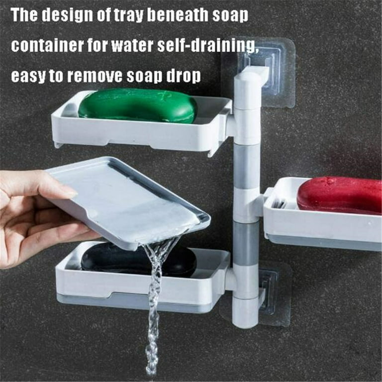 Soap Holder, Shower Soap Dishes Container Self Draining Soap Holder for  Bathroom Kitchen