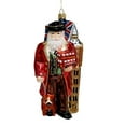 thumbnail image 2 of English Santa with Big Ben Trolley and Flag Polish Glass Christmas Tree Ornament, 2 of 6