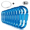 thumbnail image 1 of Lixada 9 Pack Aluminum Alloy D-ring Locking Carabiner Clip Set, 1 of 8