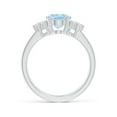 thumbnail image 2 of ANGARA Natural Solitaire Oval 1.5 ct Aquamarine and Diamond Promise Ring in 14K White Gold for Women (Size-9x7mm) | March Birthstone, Anniversary, Jewelry Gift for Women | Natural Aquamarine Ring, 2 of 10