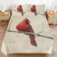 thumbnail image 6 of 3 Pcs Soft Bedding Set, Includes 1 Duvet Cover with Zipper And 2 Pillow,Shams Red Bird Northern Cardinal Queen(90"×90"), 6 of 8