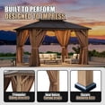 thumbnail image 5 of Clouddwell 12'*10' Wood Gazebo,with Double-Layer Galvanized Steel Roof,Suitable for Backyard,Desk,and Lawn, 5 of 9