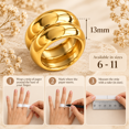 Wide Looking Rings SADELU Women’s Wide Band Ring, Stainless Steel Minimalist Dome Ring, US ...