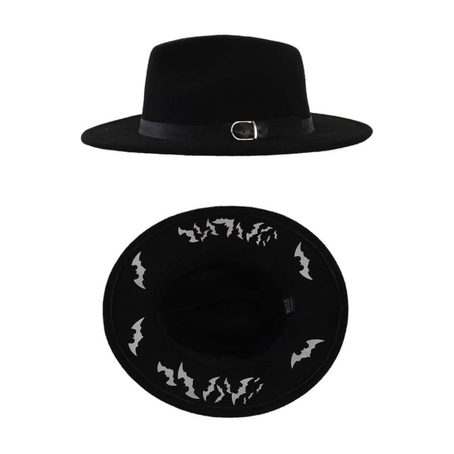 Halloween Hat Decoration Outdoor Flat-topped Woolen Hat