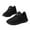 Black, variant on FINALGANG Boy Girl Lovely Sneakers Solid Color Lace Up Breathable Mesh Shoes Hook And Loop Stylish Running Trainer Skin Friendly Fabric For Kid