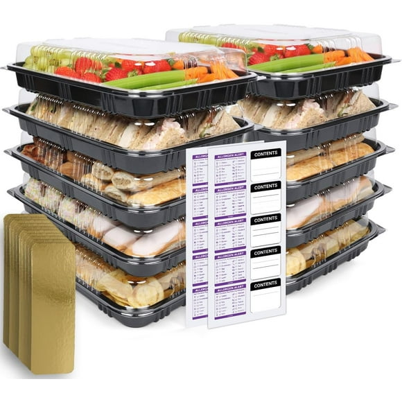 Pack of 5 Sandwich Platter Trays with Lids