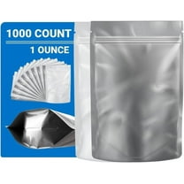 Loud Lock Mylar Bags 1000 Count 9" x 6" White/Clear - Resealable Food Storage Mylar Bags