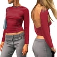 thumbnail image 2 of adviicd V Neck T Shirts For Women Womens V Neck Rolled Long Sleeve T Shirts Casual Summer Tops Tshirts with Pocket TShirts, 2 of 5