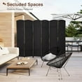 thumbnail image 5 of Dkelincs 6 Panel Room Dividers 5.6 FT Tall Portable Privacy Screen Folding Wood Partition Wall Divider for Room Separation, Black, 5 of 7