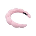 thumbnail image 2 of Diadema de esponja trenzada hecha a mano, color sólido, parte superior de calavera alta, para el cabello (rosa) Tmvgtek Cuidado Belleza, 2 of 9