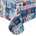 thumbnail image 2 of Newbridge Nautical Mile Blue Boats 52 x 52 inch Square Vinyl Flannel Backed Tablecloth, 2 of 9
