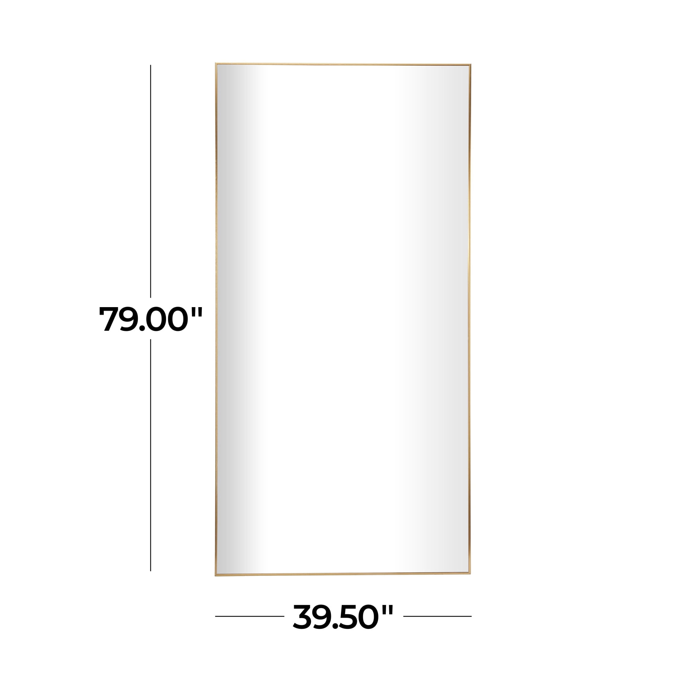 CosmoLiving by Cosmopolitan 40" x 79" Gold Wall Mirror with Thin Frame