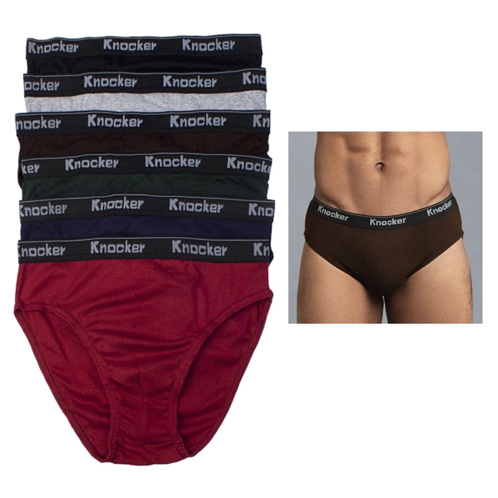 3 6 PCs Knocker Mens Bikini Briefs Boxer Brief Cotton Underwear Sizes S M L XL 