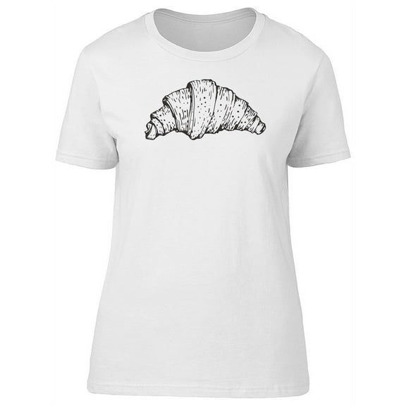 Cool Retro Croissant Sketch T-Shirt Women -Image by Shutterstock, Female XX-Large