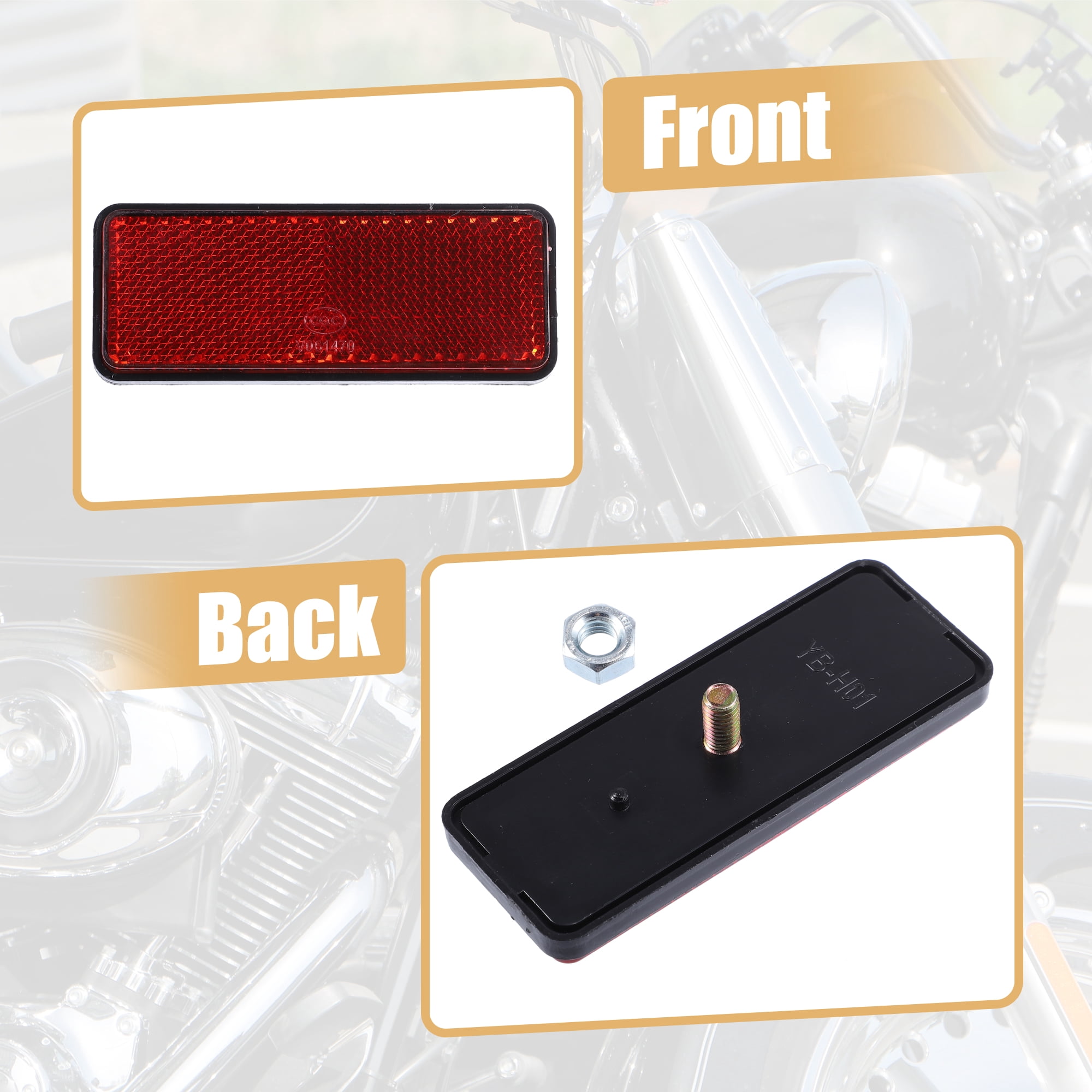 Unique Bargains 4Pcs M6x1.0 Plastic Universal Reflective Warning Reflector Red