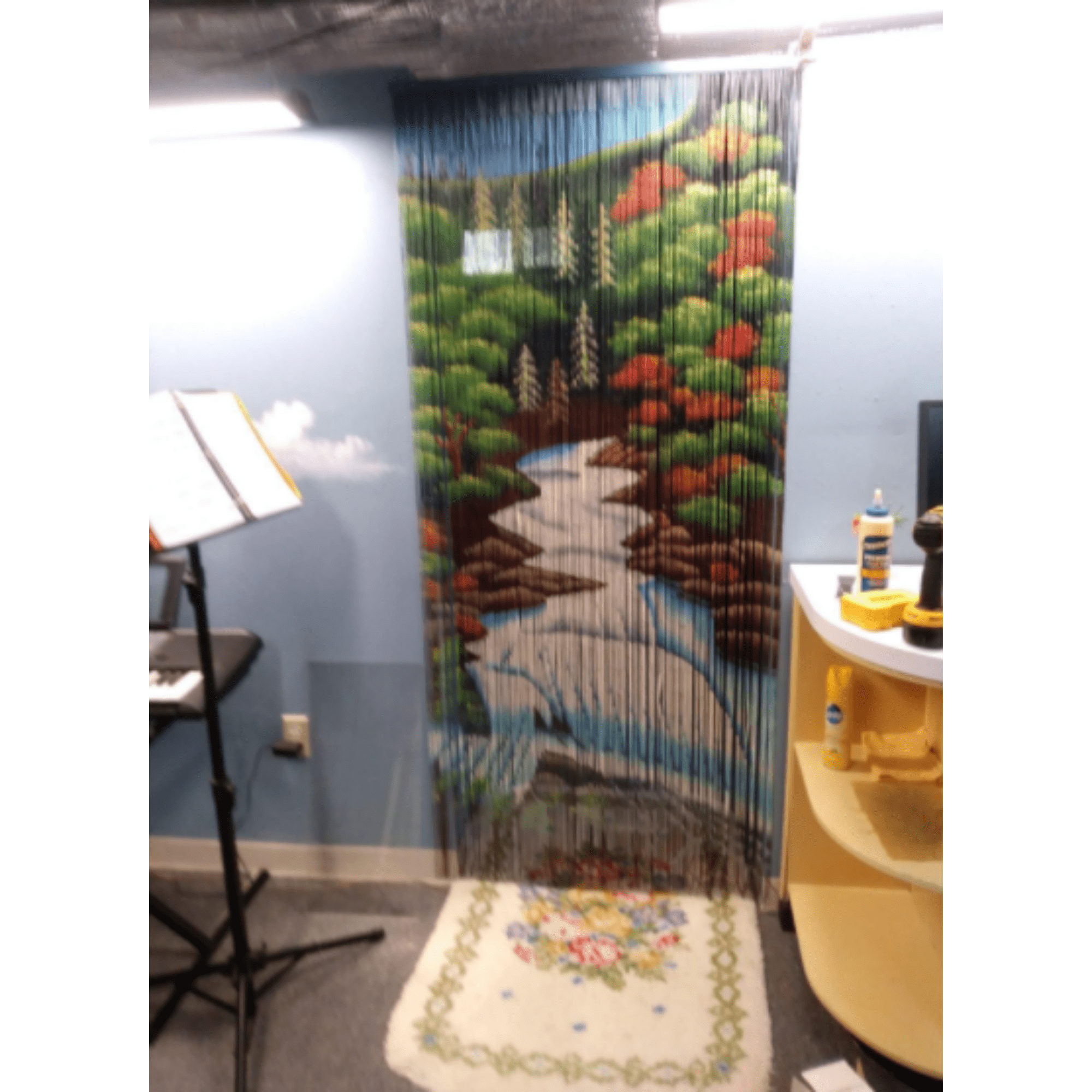 Vauluxe Beaded Curtains, Modern, Green Mountain Stream, 36 x 79 Inches, 4000 Beads 125 Strands